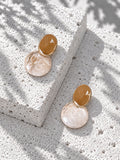 Niska Resin oval drop earrings with marbled drops – view 11