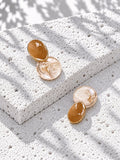 Niska Resin oval drop earrings with marbled drops – view 12