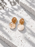 Niska Resin oval drop earrings with marbled drops – view 13