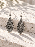 Niska Resin silver-tone filigree drop earrings – product view