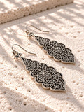 Niska Resin silver-tone filigree drop earrings – product view