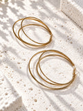 Oversized gold-tone layered hoop earrings