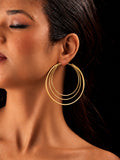 Oversized gold-tone layered hoop earrings