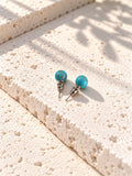 Niska turquoise blue round Resin stud earrings - view 4