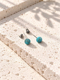 Niska turquoise blue round Resin stud earrings - view 5
