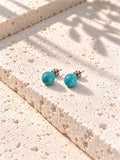 Niska turquoise blue round Resin stud earrings - view 7