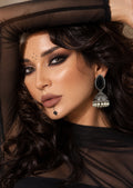 Monalisa stone oxidized jhumka earrings - view 6