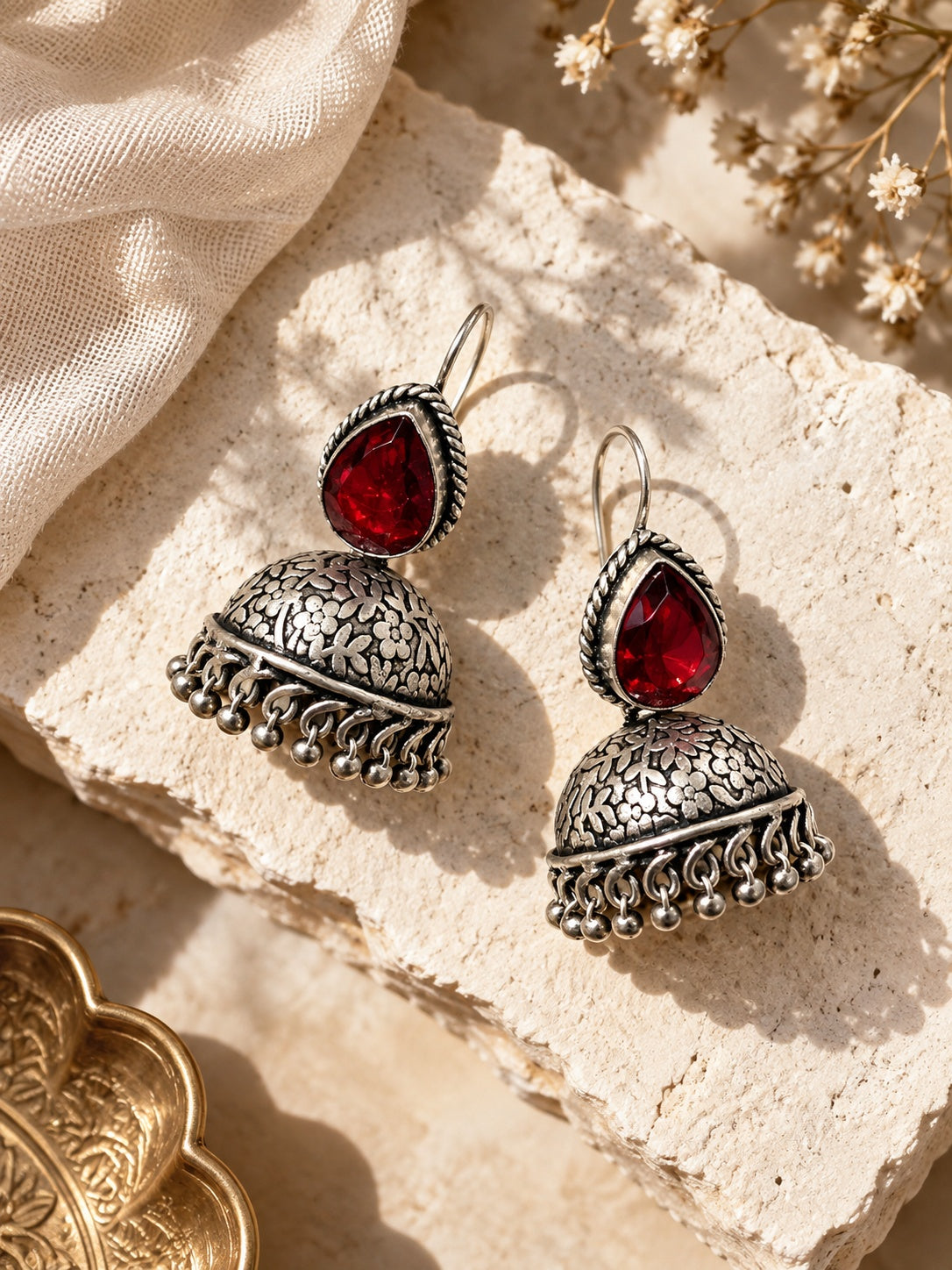 Monalisa oxidized jhumka catalog flatshot