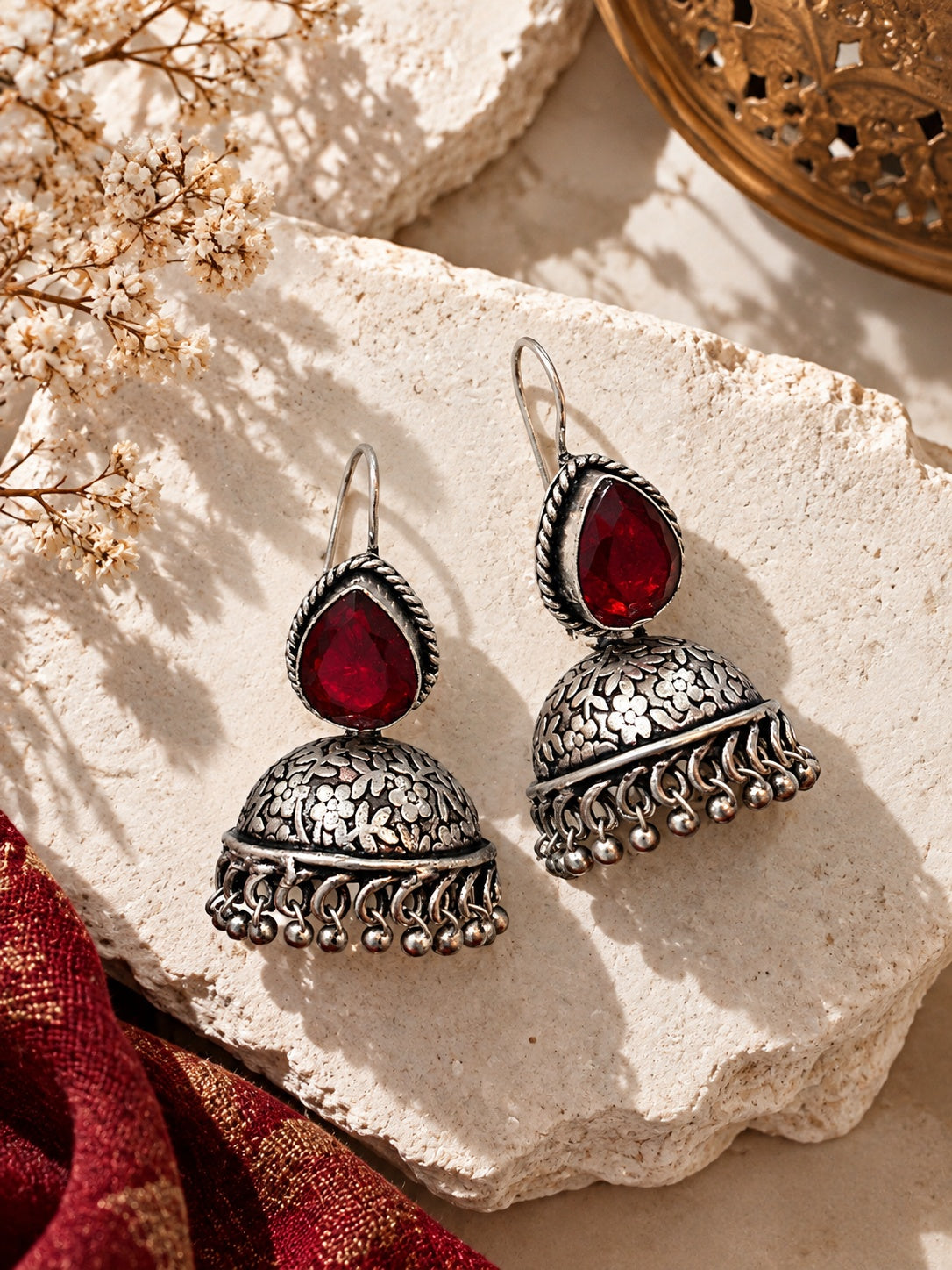 Monalisa oxidized jhumka catalog flatshot
