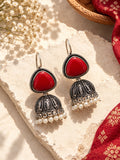 Niska Monalisa Stone Oxidized Jhumka Earrings