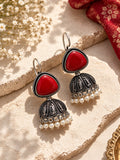 Niska Monalisa Stone Oxidized Jhumka Earrings