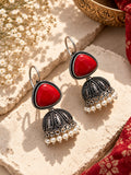 Niska Monalisa Stone Oxidized Jhumka Earrings