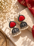 Niska Monalisa Stone Oxidized Jhumka Earrings