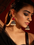 Niska Monalisa Stone Oxidized Jhumka Earrings