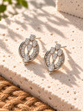 White AD Stone Silver Replica oval earrings – product view 8