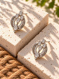 White AD Stone Silver Replica oval earrings – product view 9