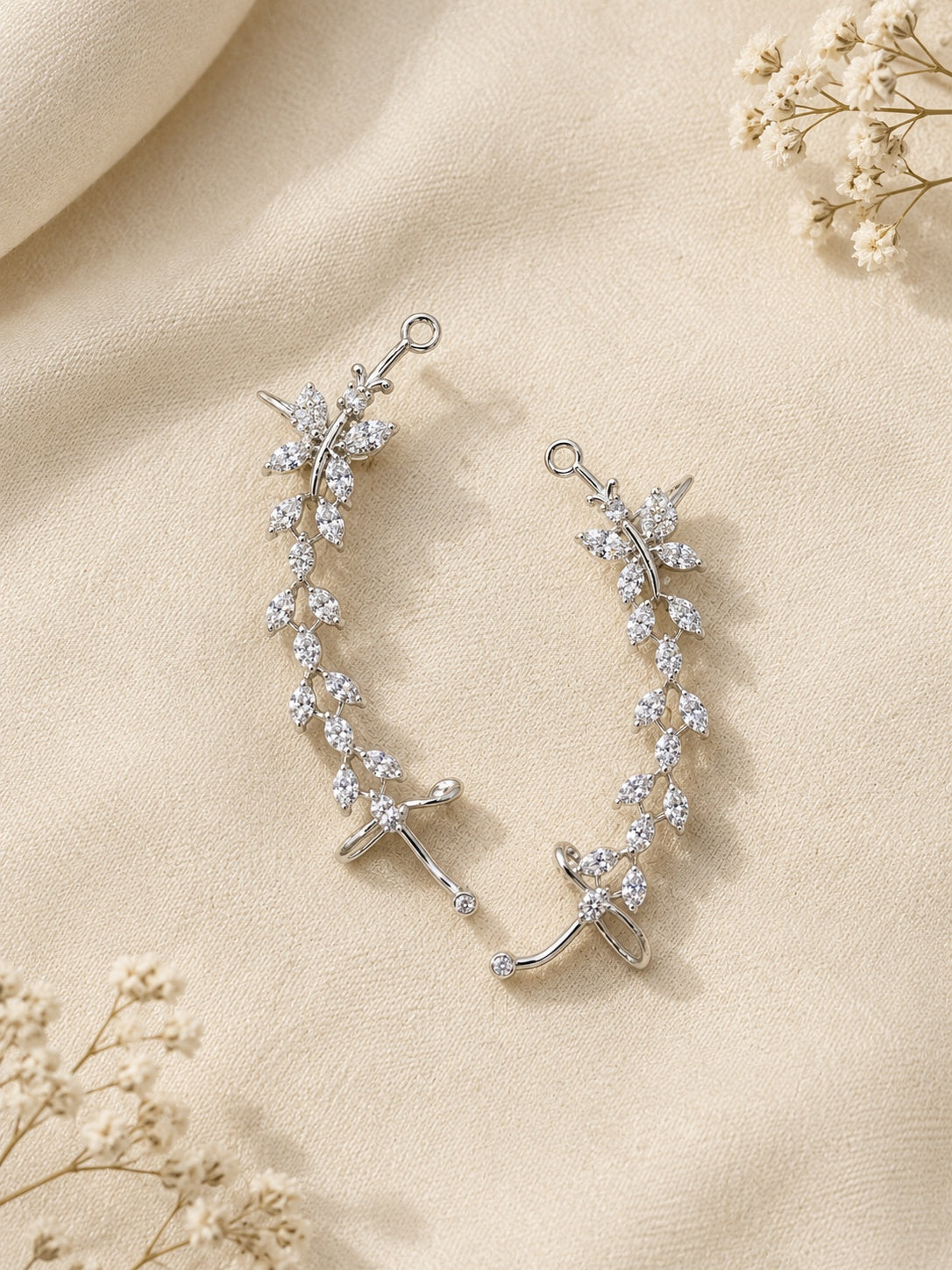 NISKA silver AD stone ear cuff alternate angle
