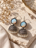Monalisa oxidized silver jhumka