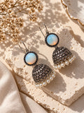 Monalisa oxidized silver jhumka