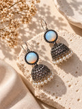 Monalisa oxidized silver jhumka