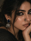 Monalisa Stone Silver Replica Jhumka - model image