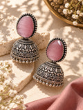 Monalisa Stone Silver Replica Jhumka Earrings product close view