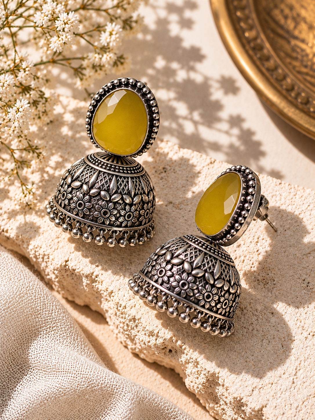 Monalisa Stone Silver replica jhumka model image