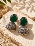 Monalisa Stone Silver Replica jhumka flat shot