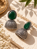 Monalisa Stone Silver Replica jhumka close-up