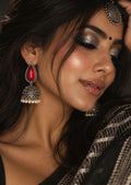 ER26N10357 jhumka earrings worn by model