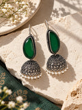 Monalisa Stone Silver Replica green jhumka catalog angle