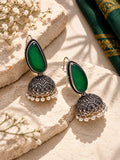 Monalisa Stone Silver Replica green jhumka styled catalog