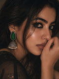 Monalisa Stone Silver Replica green jhumka model image
