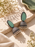 Monalisa Stone Silver Replica Jhumka Earrings product detail