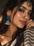 Niska Monalisa Stone Silver Replica blue jhumka worn by model