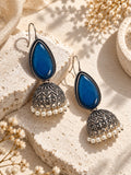 Niska Monalisa Stone Silver Replica blue jhumka styled product image