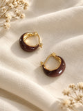Niska brown Monalisa Stone silver replica hoop earrings — editorial product view 2