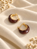 Niska brown Monalisa Stone silver replica hoop earrings — editorial product view 3