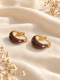 Niska brown Monalisa Stone silver replica hoop earrings — editorial product view 4