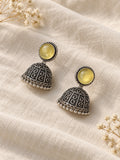 Niska Monalisa Stone Silver Replica Jhumka Earrings – ivory angle