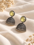 Niska Monalisa Stone Silver Replica Jhumka Earrings – three quarter