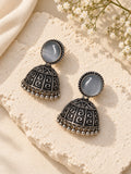 Niska Monalisa Stone Silver replica jhumka earrings ER26N10390 view 4