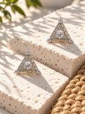 Niska white AD Stone Silver Replica triangular earrings product view 4