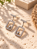 Niska rectangular AD stone drop earrings – product view 3