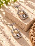 Niska rectangular AD stone drop earrings – product view 4