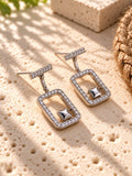 Niska rectangular AD stone drop earrings – product view 6