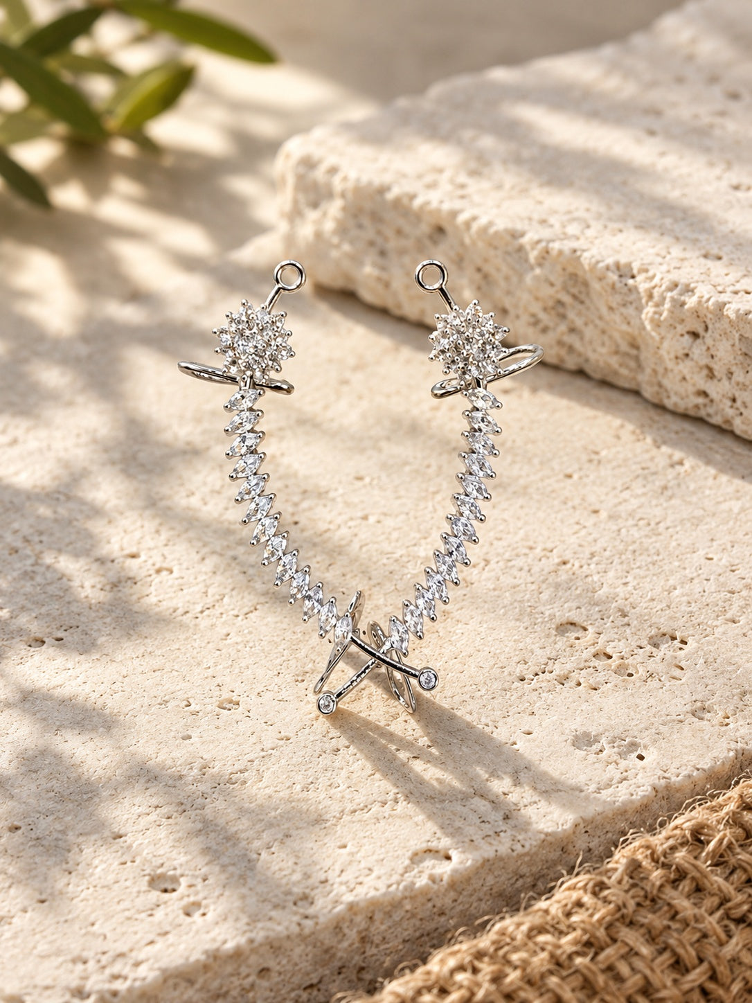 NISKA AD stone silver replica earrings close-up