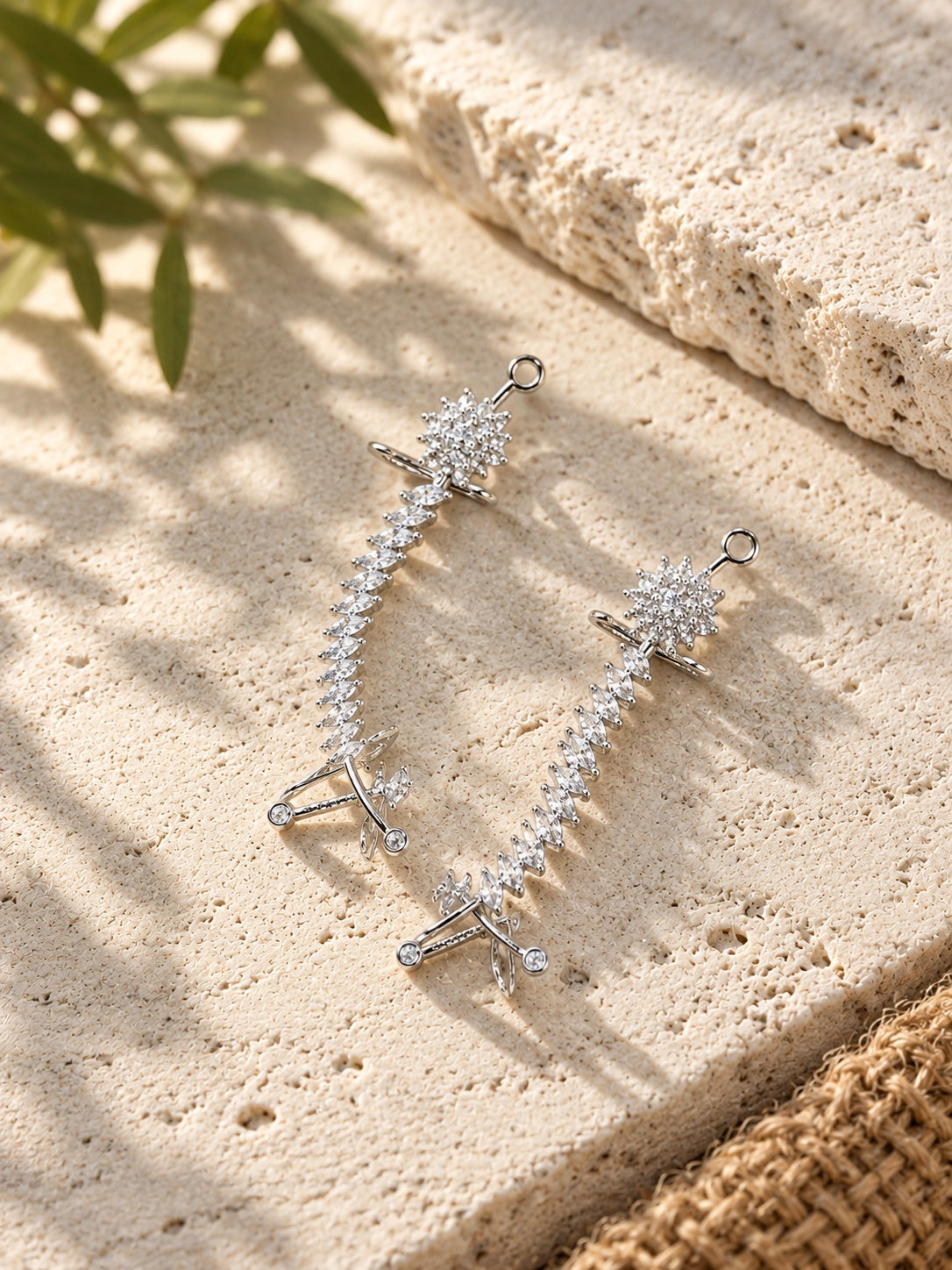 NISKA AD stone silver replica earrings in natural light