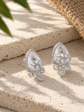 Silver replica AD stone earrings with jute styling