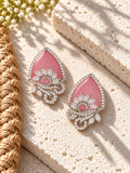 Niska pink AD Stone Silver replica earrings flat lay